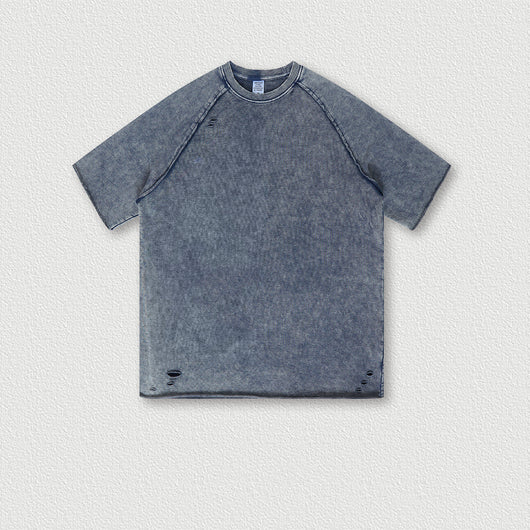 Playera Batik Desgastada de Algodón Terry para Hombre - Image 5