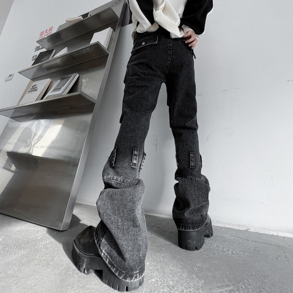Jeans Desgastados Multi-bolsillos Estilo Urban
