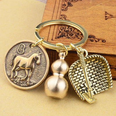 Llavero Calabaza de Latón Puro - Amuleto de Suerte para Hombre - Image 31