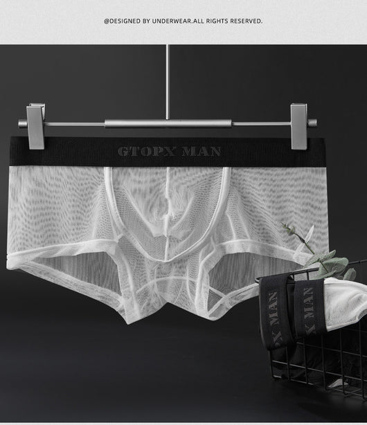 Calzón Boxer Masculino Ice Silk Transparente Respirable Baja Cintura - Image 17