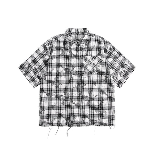 Camisa Cuadros Retro Oversize Manga Corta