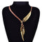 3 Colors Negro Rope Multilayer Feather Leaf Tassels Pendant Necklace3 Colors Negro Rope Multilayer Feather Leaf Tassels Pendant Necklace Dorado+Coffee