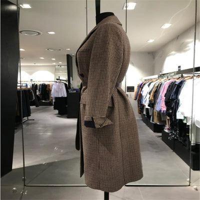 Abrigo de Lana a Cuadros Estilo Coreano - Image 5