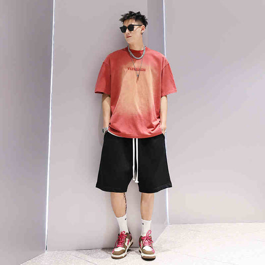 Camiseta Degradada Unisex de Moda - Manga Corta para Parejas - Image 4