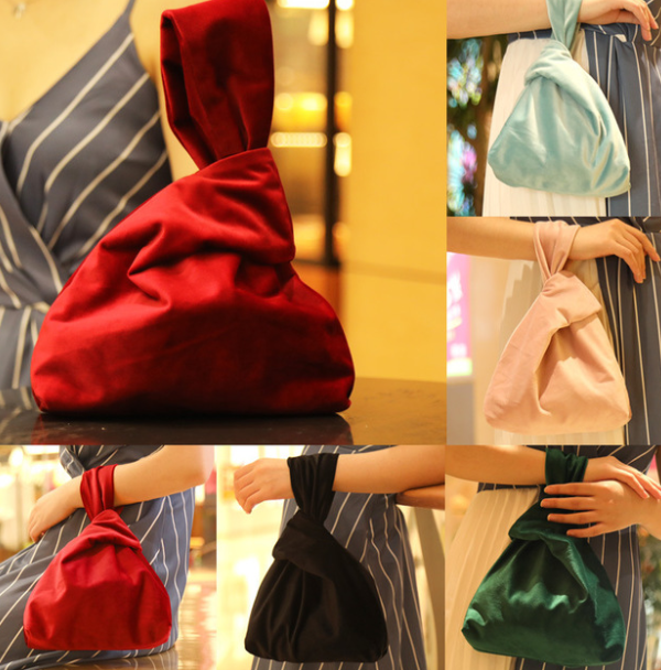 Bolso de Mano Seda Satinada con Nudo