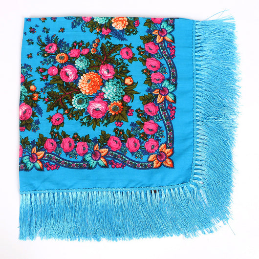 Pañuelo Étnico Estampado con Flecos de Rayón - Image 13