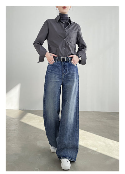Jeans Azul Claro Cintura Alta Pierna Ancha Mujer Corte Recto - Image 29