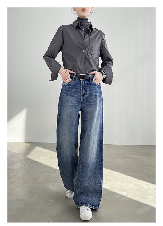 Jeans Azul Claro Cintura Alta Pierna Ancha Mujer Corte Recto - Image 29