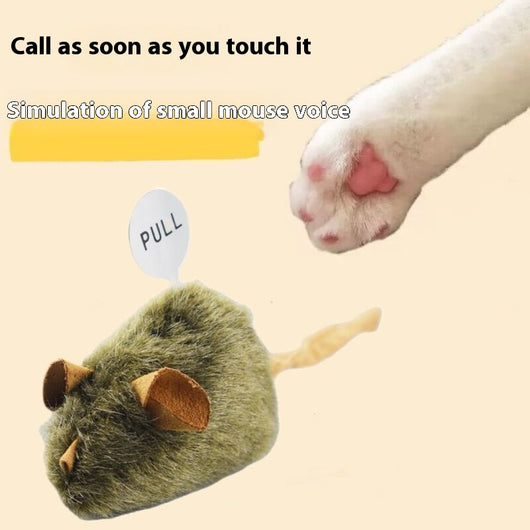 Juguete Interactivo para Gatos Ratón de Peluche con Sonido Realista - Image 3