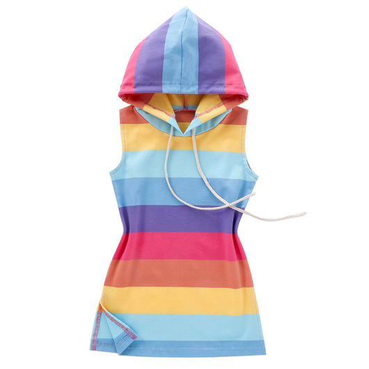Vestido Princesa Arcoíris Estilo Occidental sin Mangas para Niñas