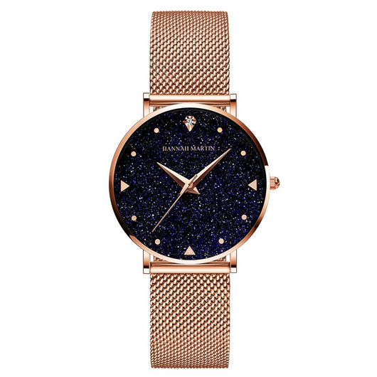 Reloj de Cuarzo Impermeable para Mujer con Diseño Estrellado Minimalista - Image 3