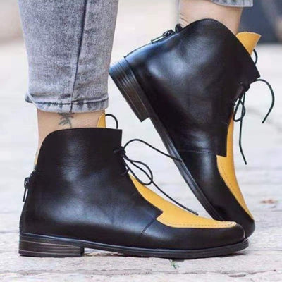 Botas Mujer Talla Grande Punta Fina con Tira Combinada - Image 4