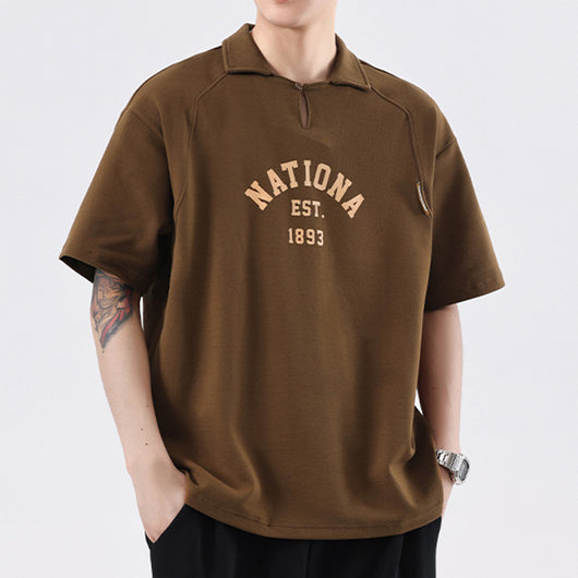 Camisa de Algodón Pesado con Solapa y Manga Corta - Image 2