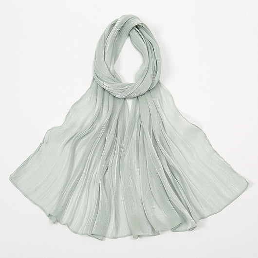Pañuelo de Seda Chiffon Transpirable Efecto Anti-Arrugas Colores Lisos - Image 16