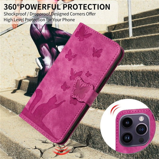 Funda de Cuero para Celular con Mariposa en Relieve - Image 32