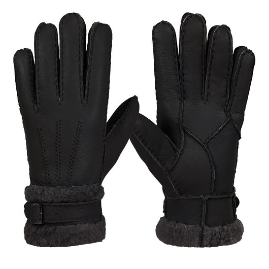 Guantes de Piel de Oveja Genuina con Dedo Dividido para Hombre - Image 9