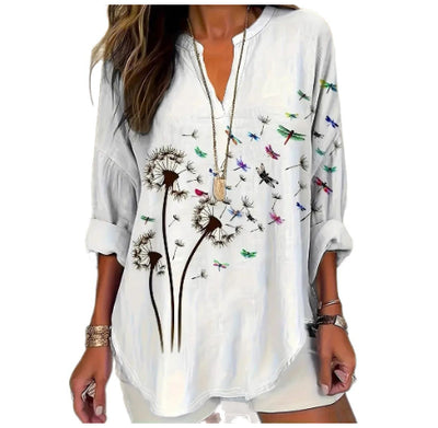 Blusa Mujer Cuello Parado con Botones y Hombros Caídos - Image 10