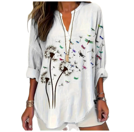 Blusa Mujer Cuello Parado con Botones y Hombros Caídos - Image 10