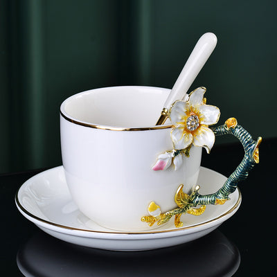 Juego de Taza y Platillo de Cerámica Esmaltada Creativa - Image 10