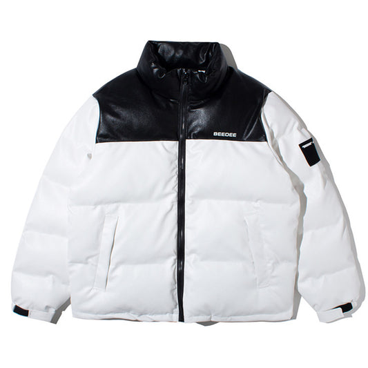 Chaqueta de Algodón con Cuello Alzado en Cuero PU - Estilo Moderno para Hombre - Image 2