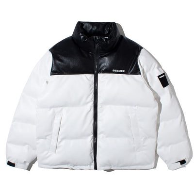 Chaqueta de Algodón con Cuello Alzado en Cuero PU - Estilo Moderno para Hombre - Image 2