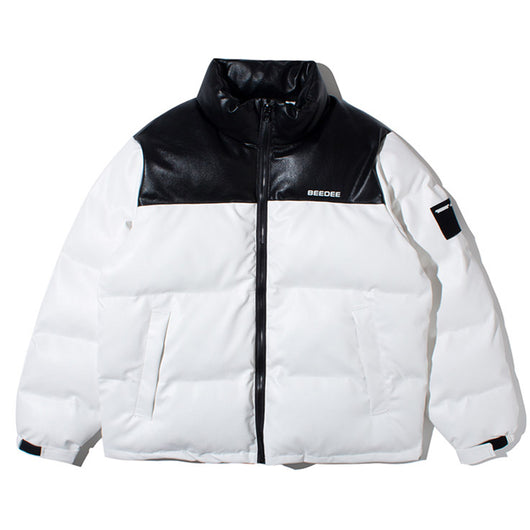 Chaqueta de Algodón con Cuello Alzado en Cuero PU - Estilo Moderno para Hombre - Image 2
