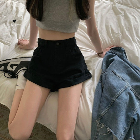 Shorts de Mezclilla Cintura Alta Slim Fit Pierna Ancha - Image 2