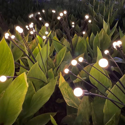 Lámpara Solar Dual Decorativa para Jardín con Efecto Luciérnaga