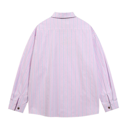Camisa Manga Larga Estampado Letras con Rayas Verticales para Hombre - Image 16