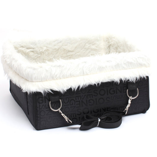 Double layer thickened waterproof dog car seat pad with grey camouflage exterior and plush cream-colored lining. - Image 14