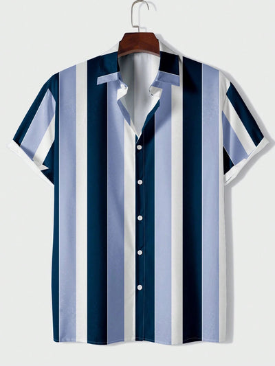 Camisa Casual de Hombre con Rayas Estampadas - Image 6