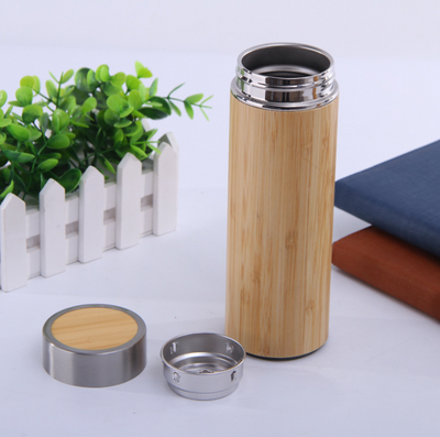 Taza Térmica de Acero Inoxidable con Bambú - Image 3