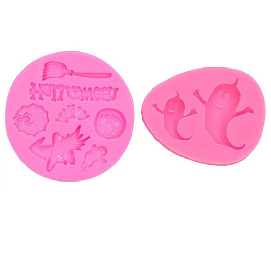 Molde de Silicona para Decoración de Pasteles Halloween Telaraña Calabaza Murciélago - Image 6