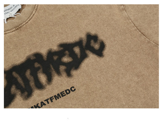 Playera Hombre Verano Oversized Desgastada Estilo Urbano Parejas - Image 13