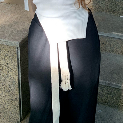 Pantalones Rectos Casual con Cordón Trenzado para Mujer - Image 3