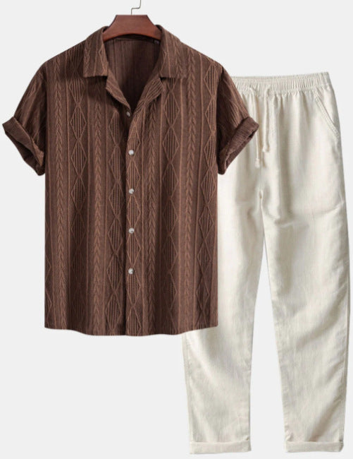 Conjunto Casual de Camisa Estampada y Pantalón Cómodo - Image 7