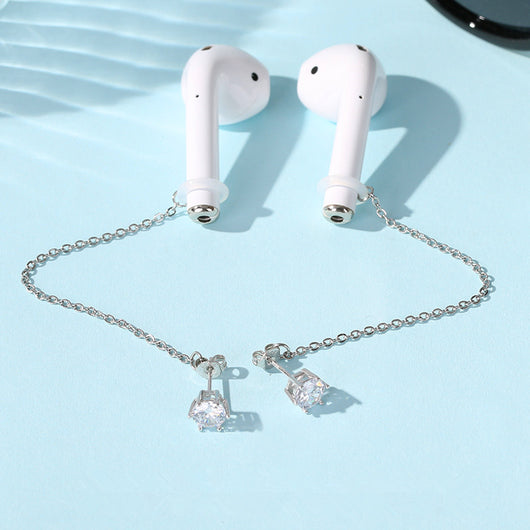 Aretes de Cadena en Plata Esterlina Anti-Presión para los Oídos - Image 5
