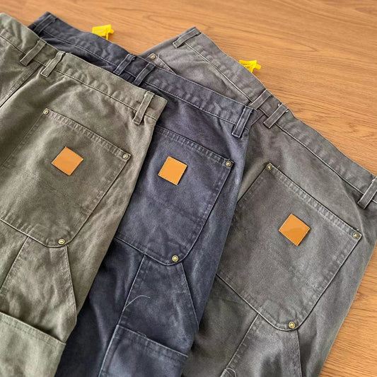 Pantalones Cargo de Lona Pesada Multifuncionales Estilo Americano - Image 2