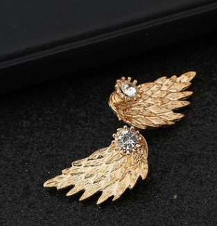 Aretes de Alas de Ángel Retro 3D - Diseño Vintage en Aleación - Image 3