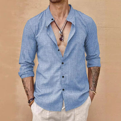 Cardigan Tipo Camisa de Cuello Alto para Hombre - Image 11