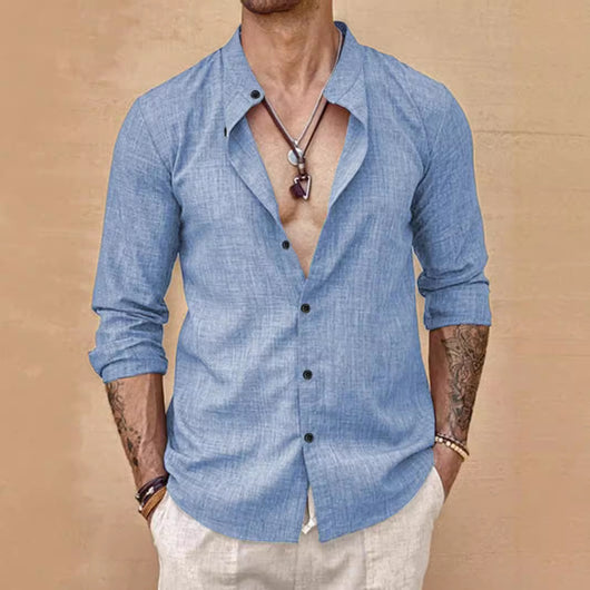 Cardigan Tipo Camisa de Cuello Alto para Hombre - Image 11