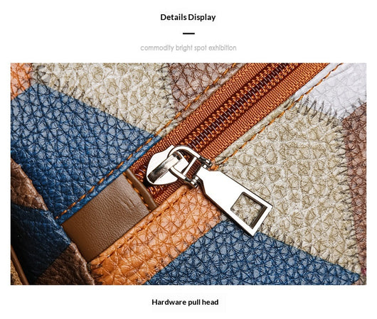 Bolso Bandolera Multicolor con Diseño de Parches Geométricos - Image 27