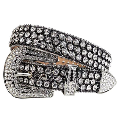 Cinturón de Aleación con Hebilla de Remaches y Cristales Brillantes para Mujer - Image 4