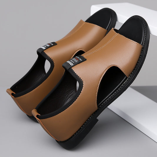 Sandalias de Cuero Roma Transpirables con Suela Suave para Hombre - Image 2