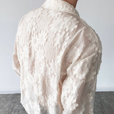 Camisa Unisex Jacquard Bordada en Tono Albaricoque - Image 13