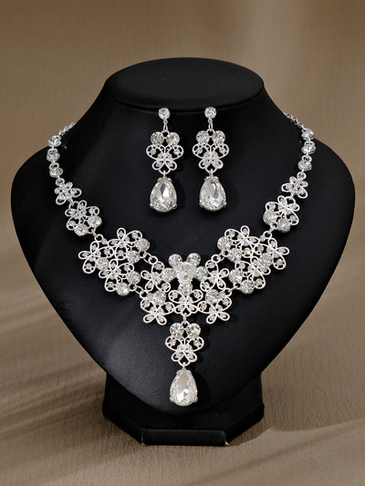 Conjunto de Aretes y Collar con Perlas y Cristales para Mujer - Image 30