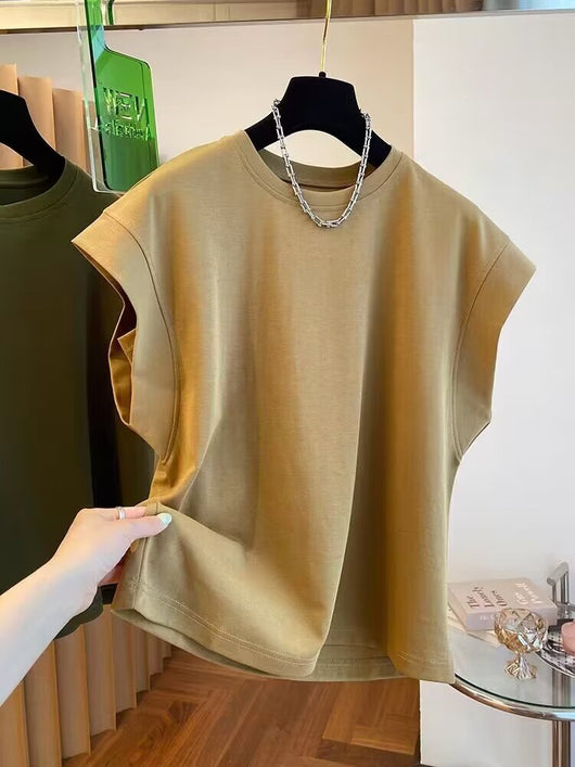 Blusa Suelta sin Mangas de Color Sólido - Comodidad y Estilo - Image 9
