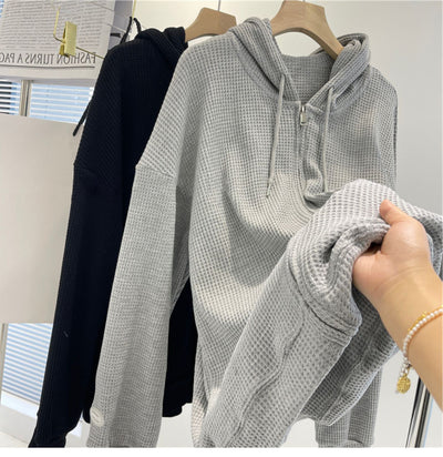 Cardigan Suelto con Capucha y Cierre de Cremallera para Mujer - Image 21