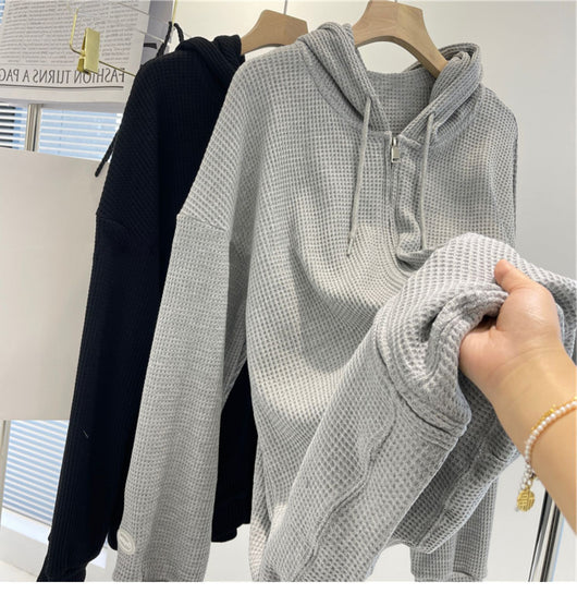 Cardigan Suelto con Capucha y Cierre de Cremallera para Mujer - Image 21