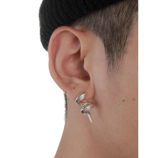 Aretes de Plata Espiral con Púas para Hombre